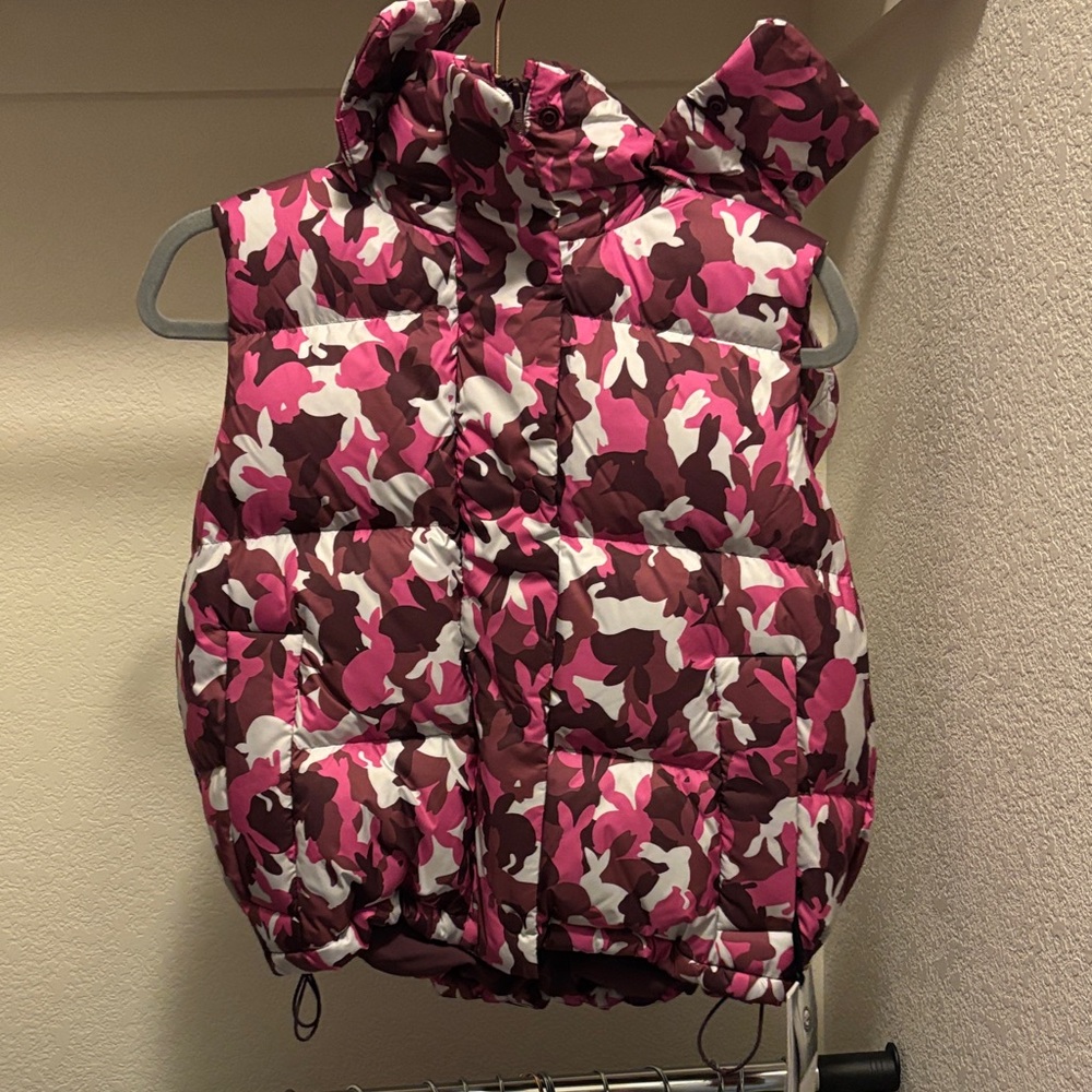 Lululemon Pink and Brown Camouflage Puffer Vest - Picture 1 of 6